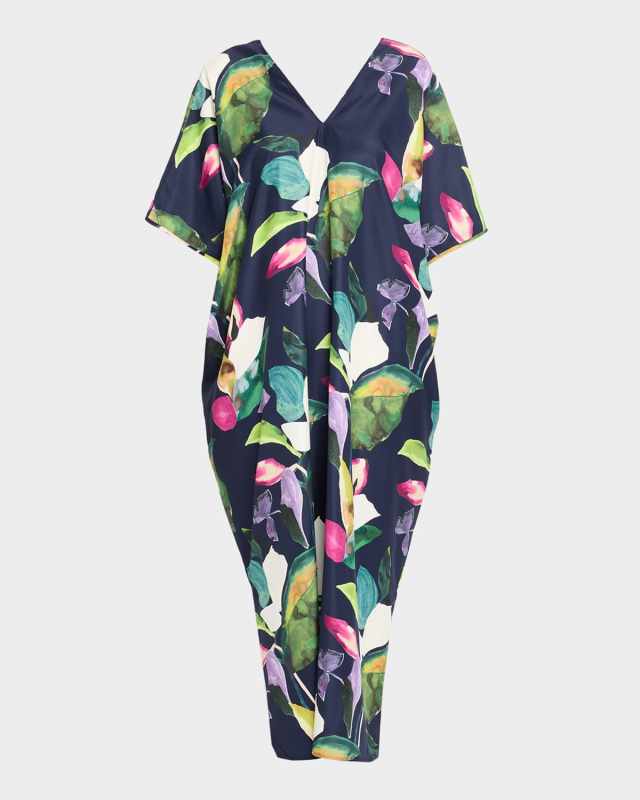 Daido Floral-Print Cocoon Caftan
